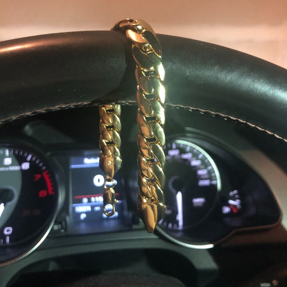 Men's 14k Gold Stamped Miami Italian Bracelet 8" Y